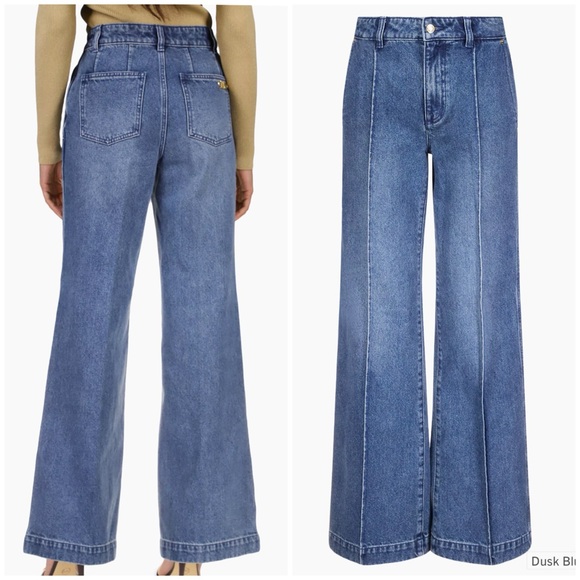 Michael Kors Pintuck Wide Leg Jeans High Rise Size 0 - Picture 1 of 5